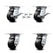 Service Caster 4 Inch Rubber on Steel Caster Set with Roller Bearing 4 Swivel Lock and 2 Brake SCC-35S420-RSR-SLB-BSL-2-BSL-2 - alternate 1
